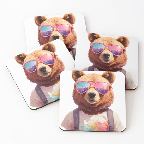 Item preview, Colorful Bear with Sunglasses: Whimsical Style Art designed and sold by ratchawoot.