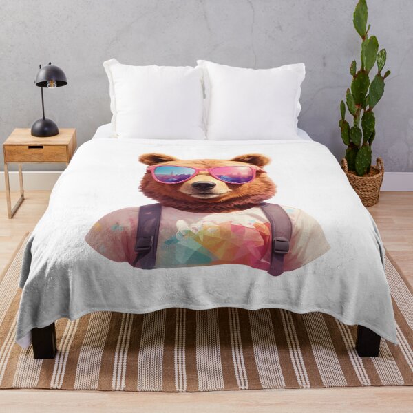 Item preview, Colorful Bear with Sunglasses: Whimsical Style Art designed and sold by ratchawoot.