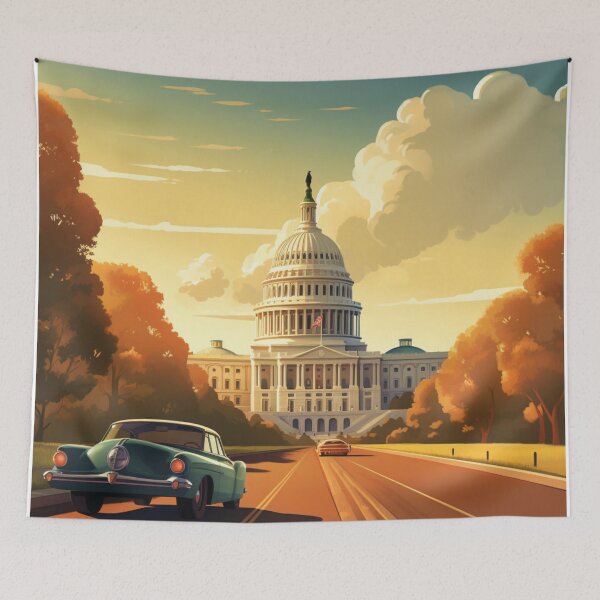 Item preview, A Vintage Travel Illustration of Washington D.C. - US  designed and sold by GoodOldVintage.