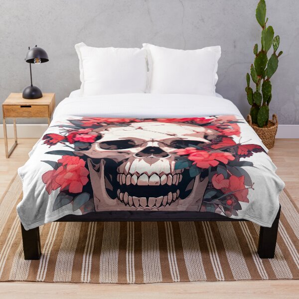 Item preview, Flowers and blooming skulls designed and sold by Kalsaver.
