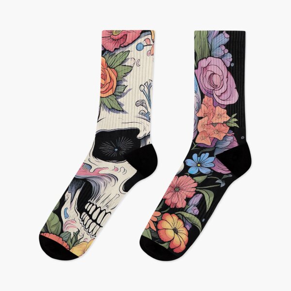Item preview, Flowers and blooming skulls 3 designed and sold by Kalsaver.