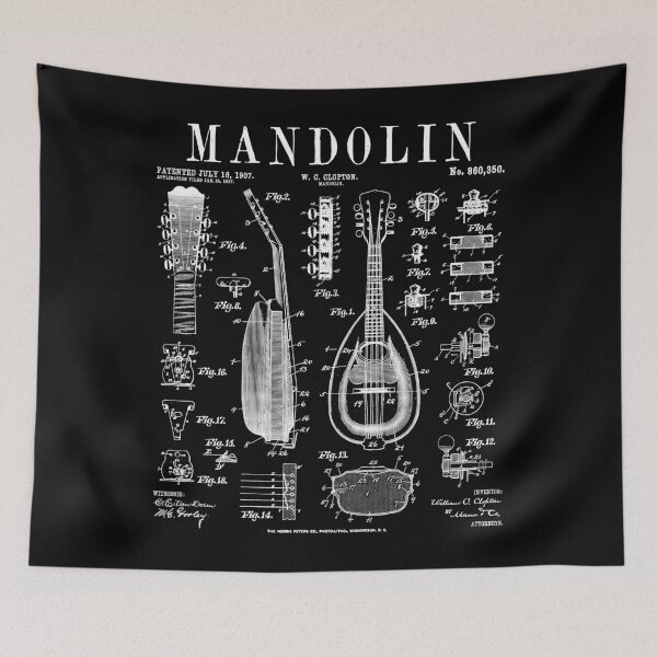 Item preview, Mandolin Player Musician Musical Instrument Vintage Patent designed and sold by GrandeDuc.
