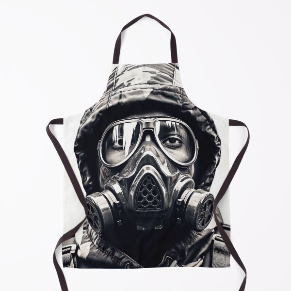 Item preview, Photo of a soldier wearing a gas mask telling us to build a better future designed and sold by Kalsaver.
