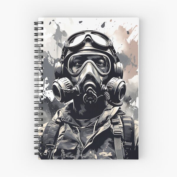 Item preview, Photo of a soldier wearing a gas mask telling us to build a better future 2 designed and sold by Kalsaver.