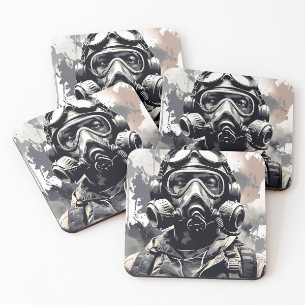 Item preview, Photo of a soldier wearing a gas mask telling us to build a better future 2 designed and sold by Kalsaver.
