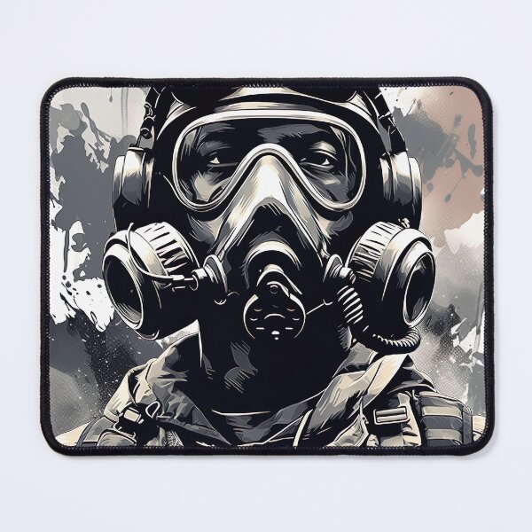 Item preview, Photo of a soldier wearing a gas mask telling us to build a better future 2 designed and sold by Kalsaver.