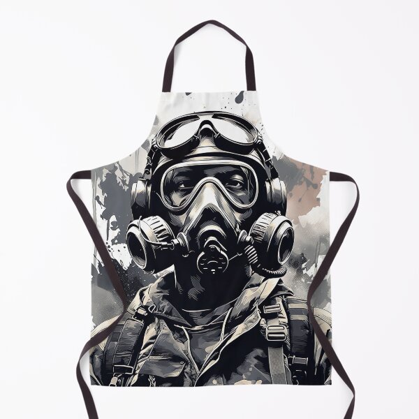 Item preview, Photo of a soldier wearing a gas mask telling us to build a better future 2 designed and sold by Kalsaver.