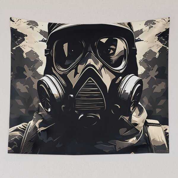 Item preview, Photo of a soldier wearing a gas mask 2 designed and sold by Kalsaver.