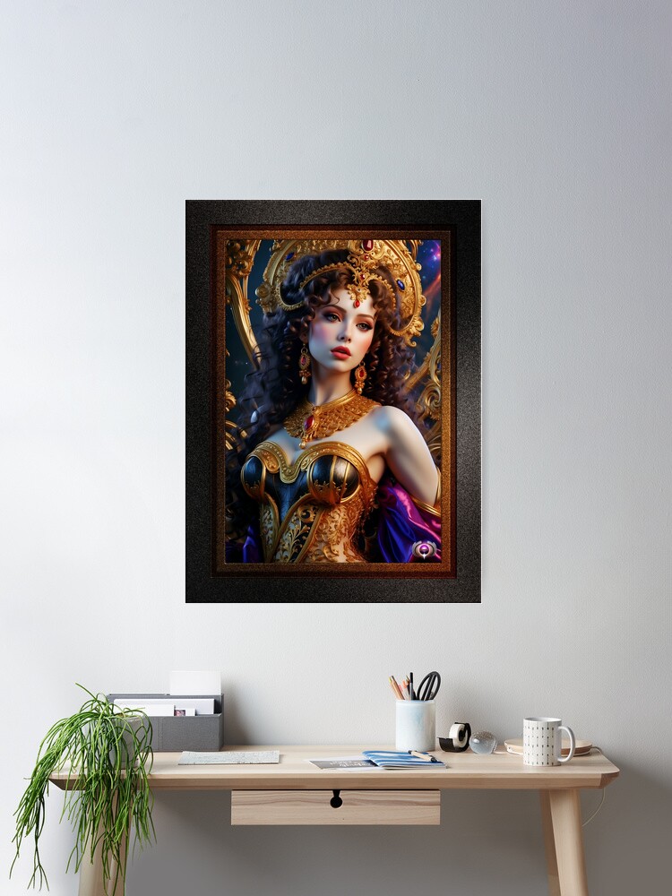 Empress Of The Kalimarini Alluring AI Concept Art by Xzendor7 Wall Decor Poster Print