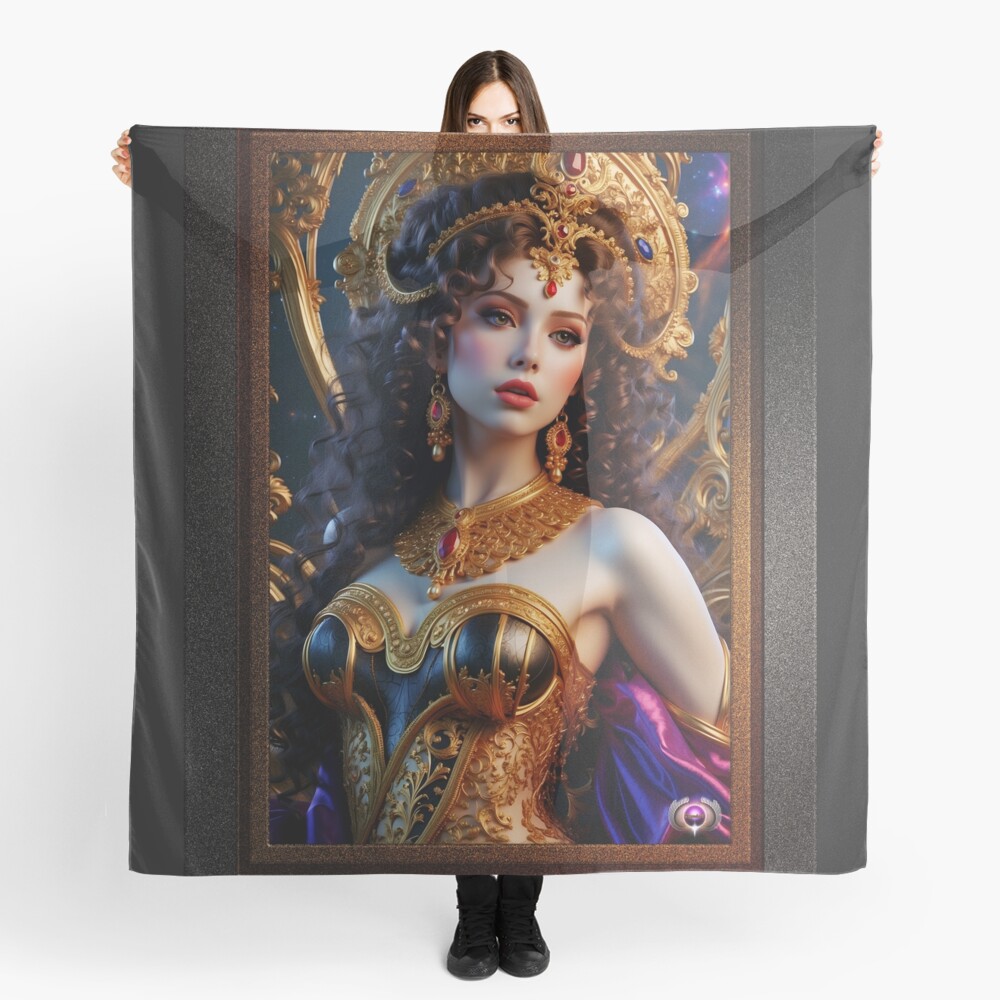 Empress Of The Kalimarini Alluring AI Concept Art by Xzendor7 Decorative Ladies Scarf Art Print