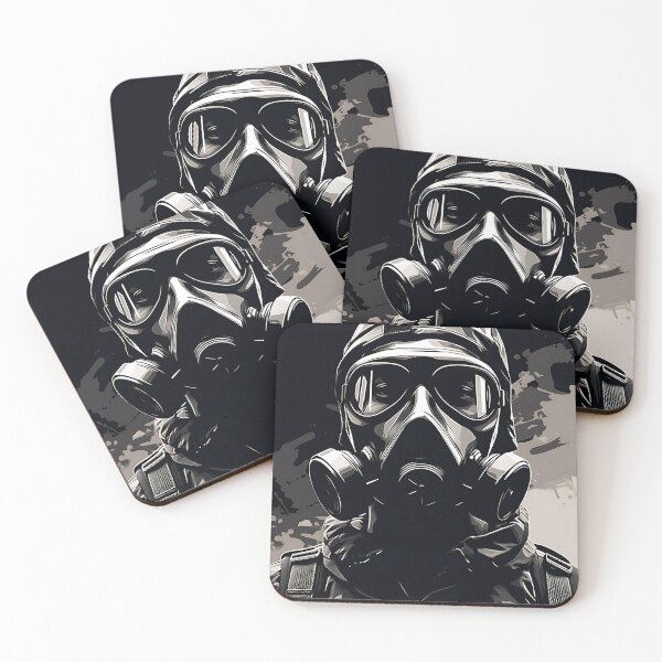 Item preview, Photo of a soldier wearing a gas mask 3 designed and sold by Kalsaver.