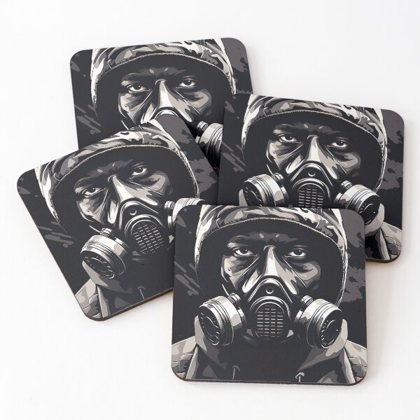 Item preview, Photo of a soldier wearing a gas mask 4 designed and sold by Kalsaver.