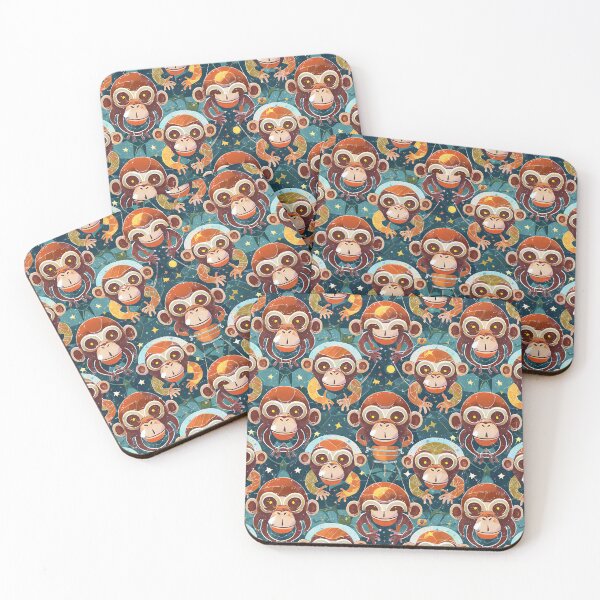 Item preview, Space Monkeys Pattern designed and sold by GooGooPop.