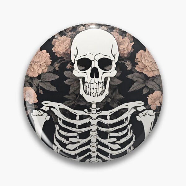 Item preview, spooky human skeleton among flowers designed and sold by in-leggings.