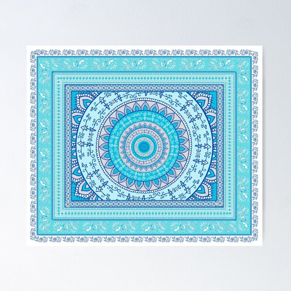 Item preview, Mandala duvet cover turquoise dorm room bedding designed and sold by Inspiro Studio.