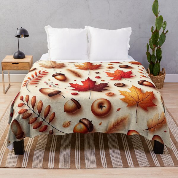 Artikelvorschau, Rustic Autumn Watercolor Art - Leaves, Pumpkins, and Cozy Vibes entworfen und verkauft von The-Library.