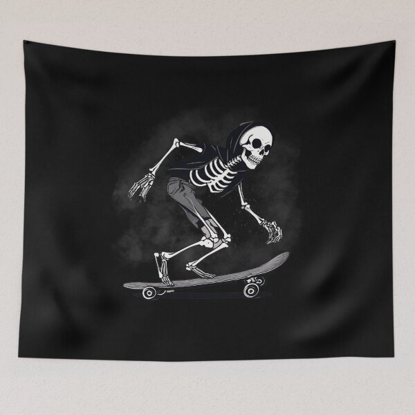 Item preview, hooligan skeleton riding on a skateboard designed and sold by in-leggings.