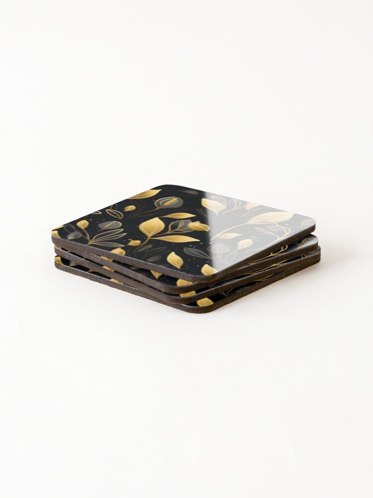Thumbnail 4 of 5, Coasters (Set of 4), Abstract Floral Pattern designed and sold by SideSignal.