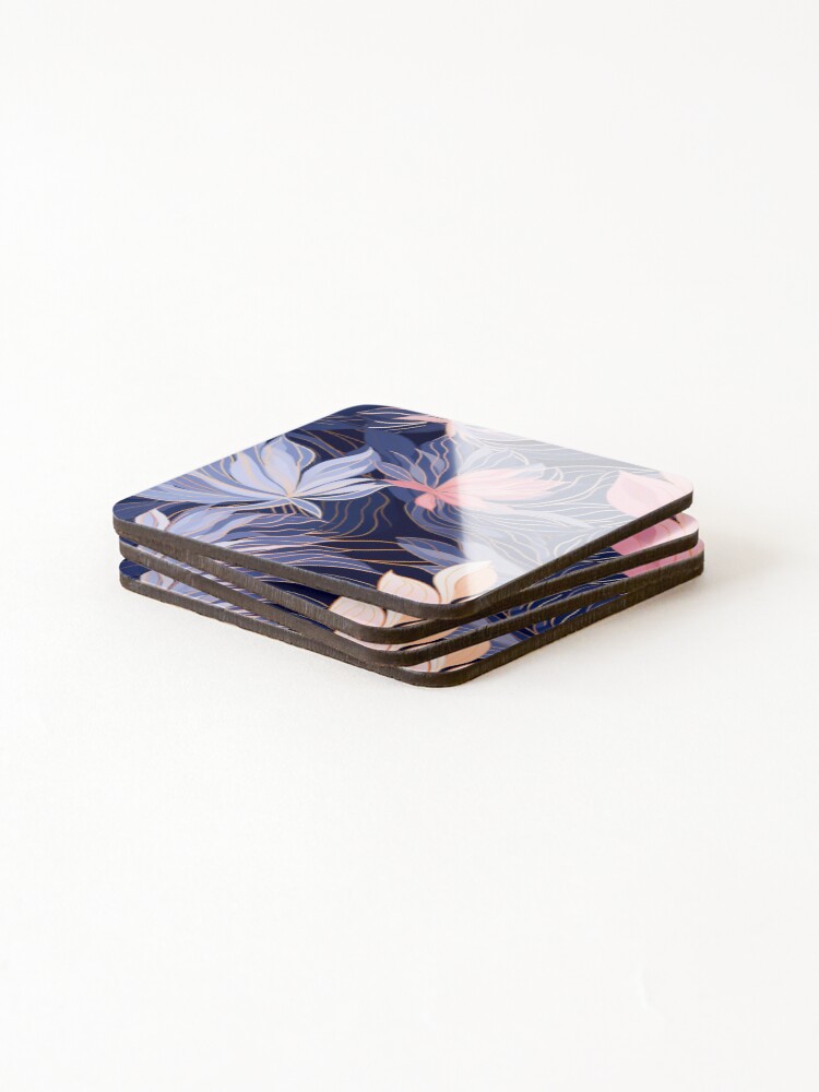 Thumbnail 4 of 5, Coasters (Set of 4), Abstract Floral Pattern designed and sold by SideSignal.