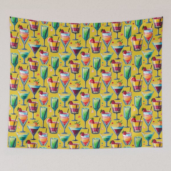 Item preview, Summer Fruits Yellow Cocktails Pattern designed and sold by GooGooPop.