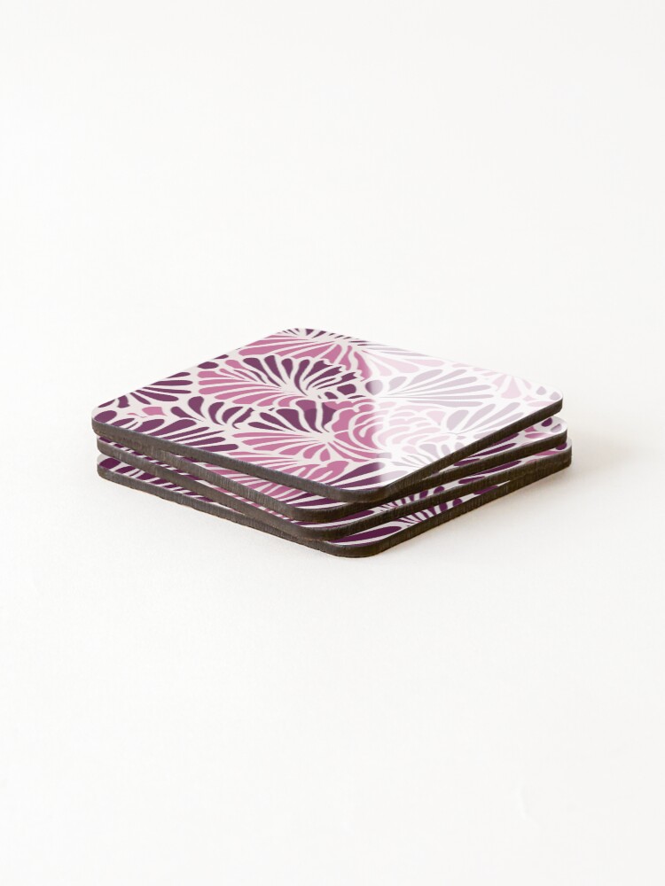 Thumbnail 4 of 5, Coasters (Set of 4), Block Print Pattern designed and sold by SideSignal.