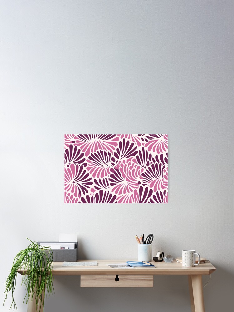 Thumbnail 2 of 3, Poster, Block Print Pattern designed and sold by SideSignal.