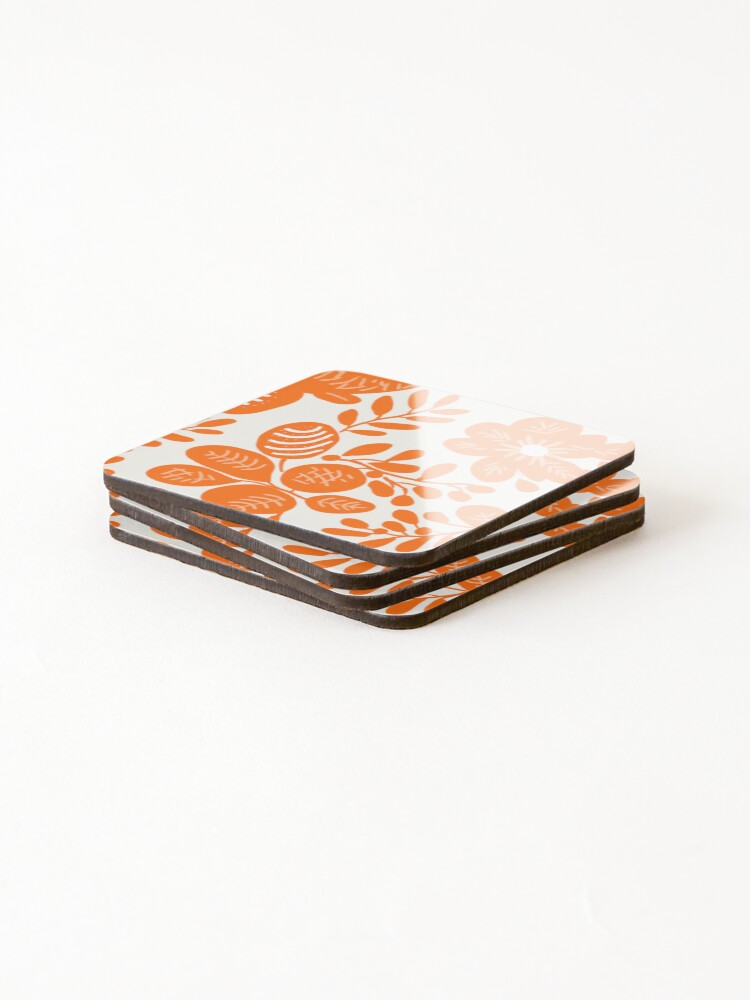 Thumbnail 4 of 5, Coasters (Set of 4), Block Print Pattern designed and sold by SideSignal.