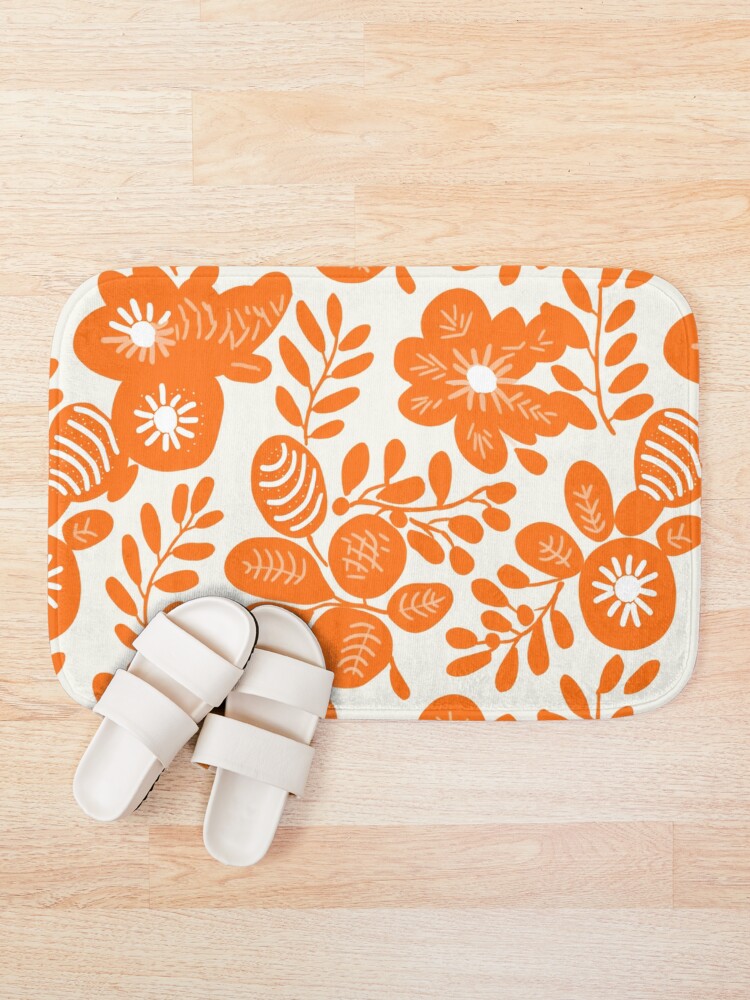 Thumbnail 1 of 6, Bath Mat, Block Print Pattern designed and sold by SideSignal.