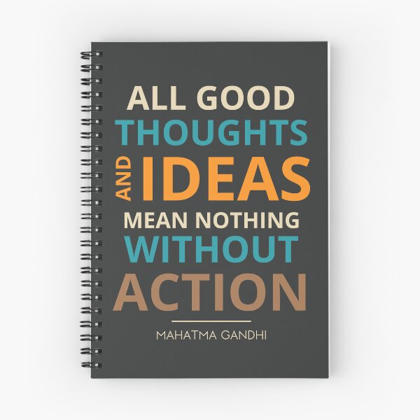Item preview, “All good thoughts and ideas mean nothing without action.”  Mahatma Gandhi designed and sold by Sketch-Shack.