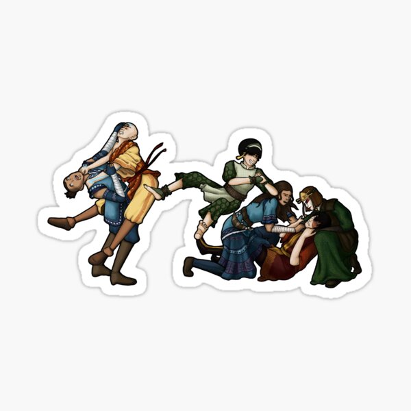 Gaang Group Fight Sticker for Sale by susiecreates