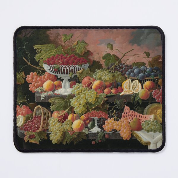Item preview, Two Tiered Still Life with Fruit and Sunset Landscape (1867) - Severin Roesen designed and sold by SALON DES ARTS.