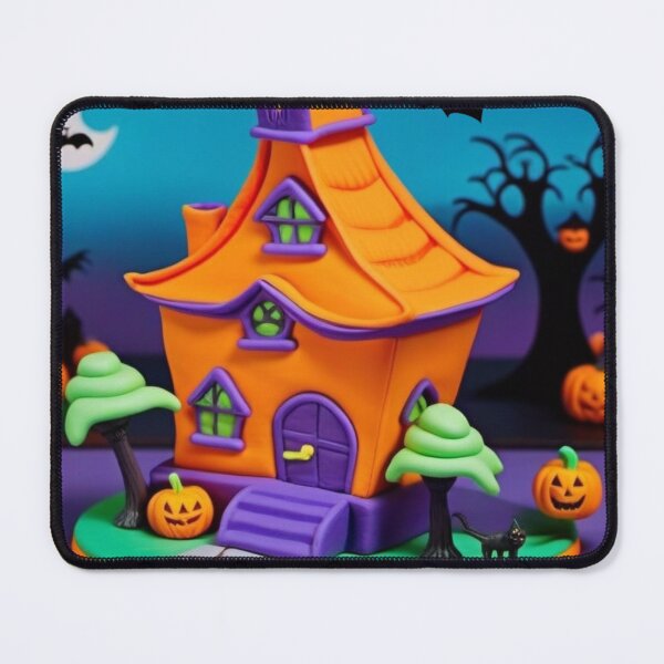 Item preview, Halloween clay house with pumpkins designed and sold by JaroDesign2023.