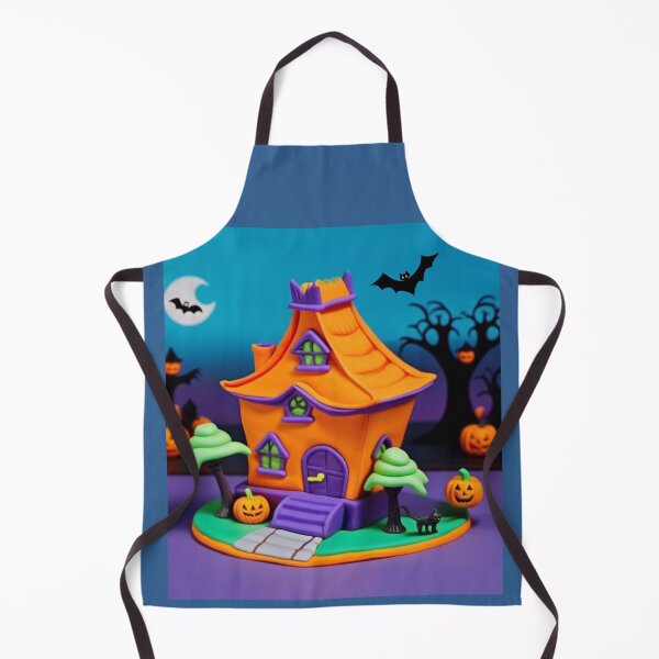 Item preview, Halloween clay house with pumpkins designed and sold by JaroDesign2023.