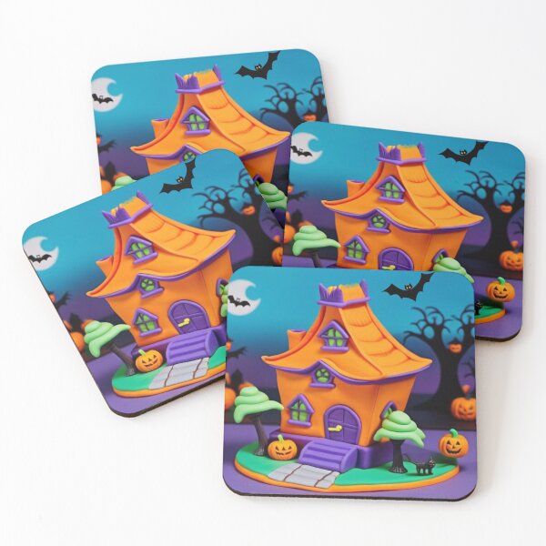 Item preview, Halloween clay house with pumpkins designed and sold by JaroDesign2023.