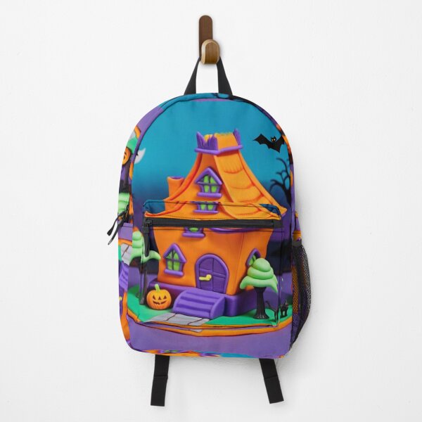 Item preview, Halloween clay house with pumpkins designed and sold by JaroDesign2023.