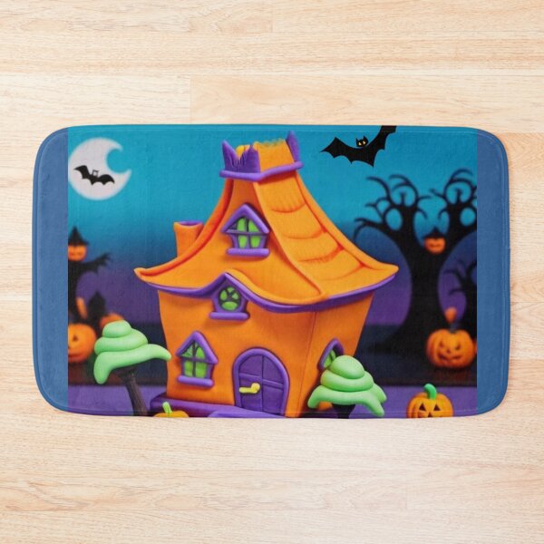 Item preview, Halloween clay house with pumpkins designed and sold by JaroDesign2023.
