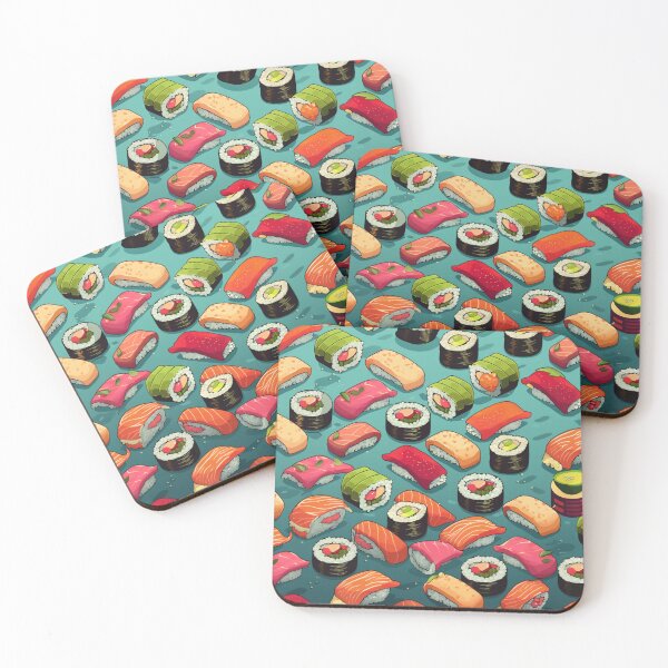 Item preview, Nigiri and sushi rolls design pattern designed and sold by Onigokko.
