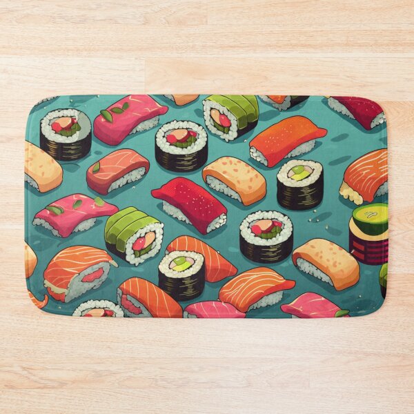 Item preview, Nigiri and sushi rolls design pattern designed and sold by Onigokko.