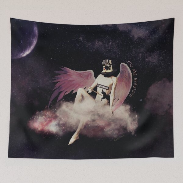 Item preview, Beautiful Angel Sitting On A Cloud Retro Camera Galaxy designed and sold by AmezMemes.