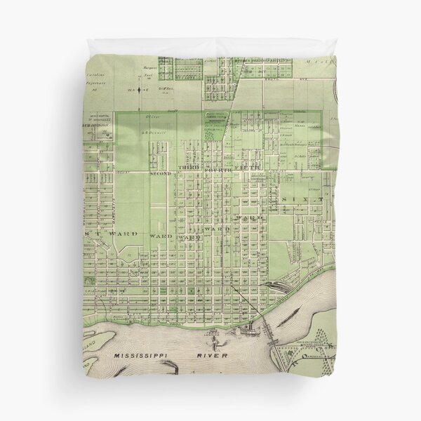 Vintage Map of Davenport Iowa (1875) Duvet Cover