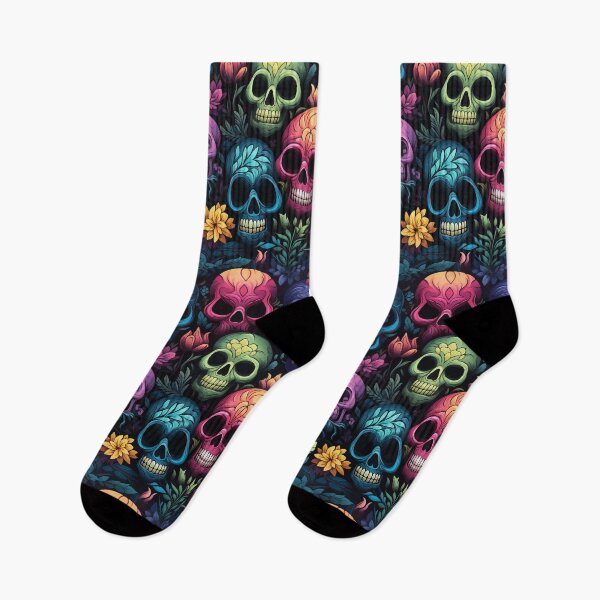 Item preview, Decorated Skulls Halloween Pattern designed and sold by Blue-Banana.