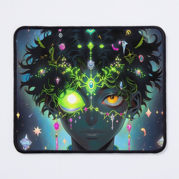 Item preview, “Astral Face in Neon Lights” designed and sold by Art-Vortex-fr.