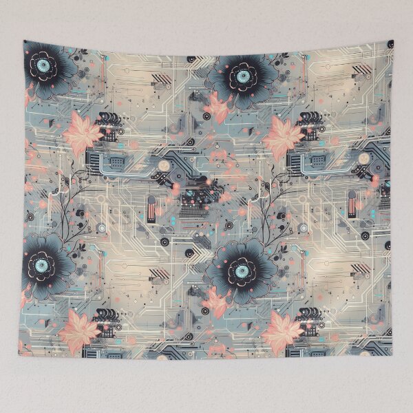 Item preview, Cyberpunk Flowers and Circuitry Pattern designed and sold by SchorlCraft.
