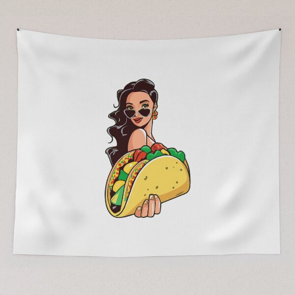 Item preview, Mexican Lady Offering Taco Tortilla designed and sold by w1ckerman.