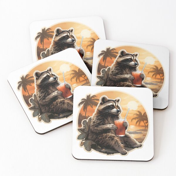 Item preview, Chilled Raccoon Beach Sipper designed and sold by Artful-Adam.