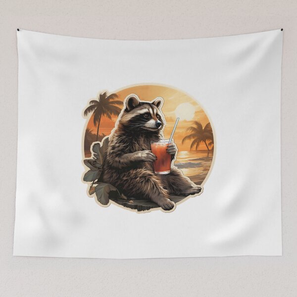 Item preview, Chilled Raccoon Beach Sipper designed and sold by Artful-Adam.