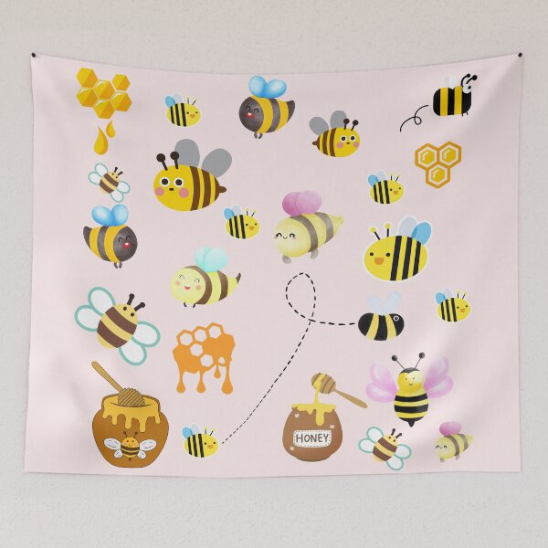 Item preview, Insect kingdom, bee kingdom, A bee is collecting honey, honeybee designed and sold by zzzozzo.