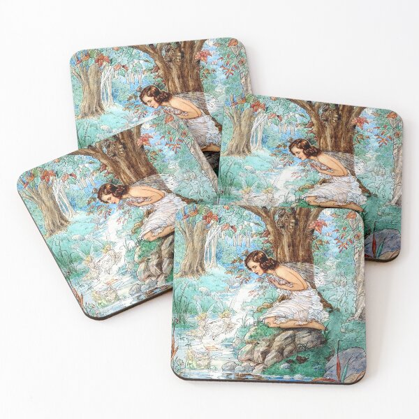 Item preview, Fairies at a Woodland Stream - Harold Gaze designed and sold by forgottenbeauty.