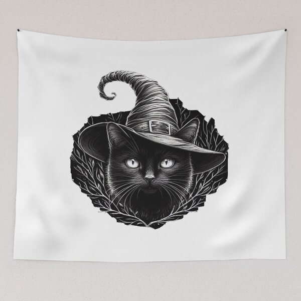 Item preview, Black cat with witch hat, Halloween designed and sold by Buy  Daddy⭐.