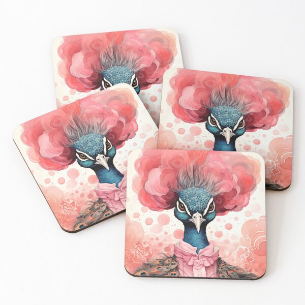 Item preview, Elegant Anthropomorphic Peacock Lady Portrait Animal Fashion Art Print  designed and sold by GulDesignCo.